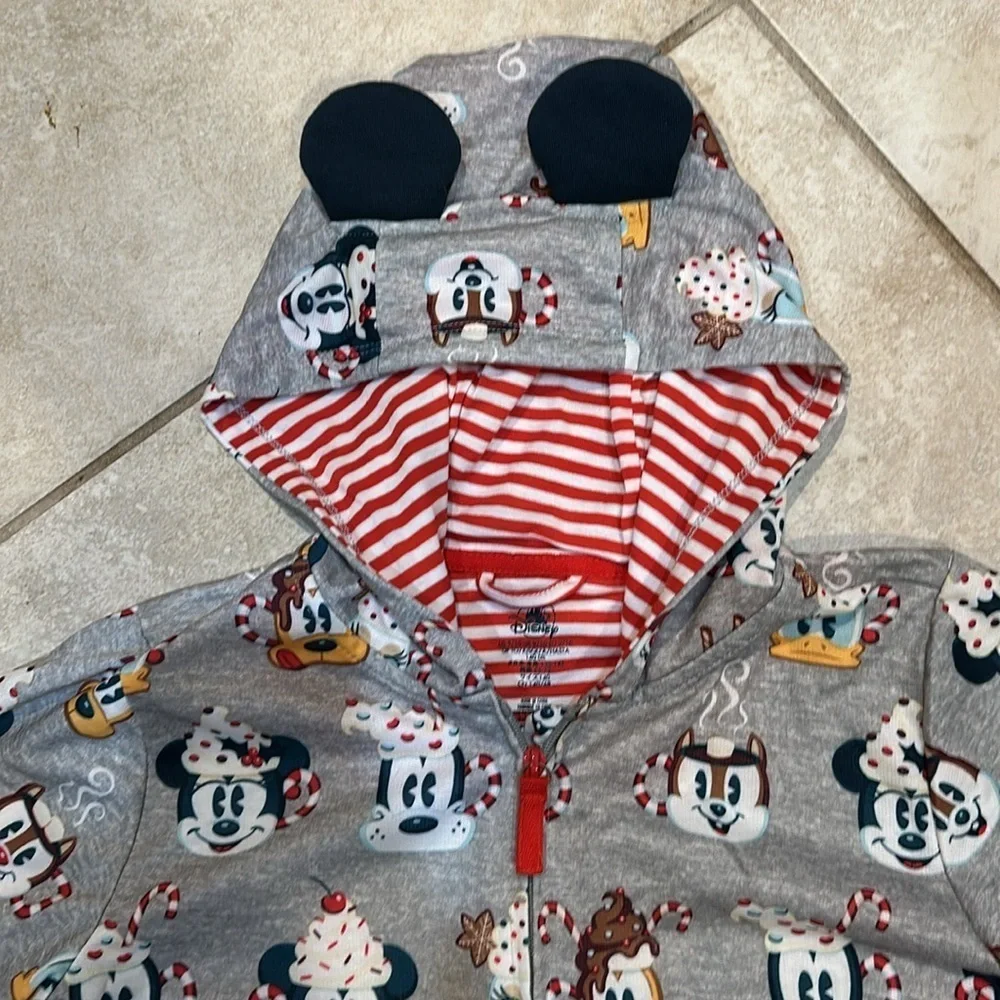 NEW! Disney Parks Holiday Snacks Mickey Ears Pajama Onesie 10 Christmas PJs